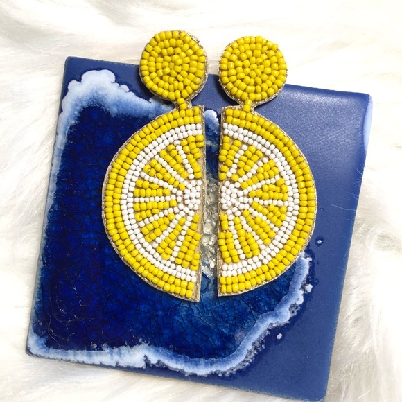 Jewelry - Lemon Wedge Beaded Earrings